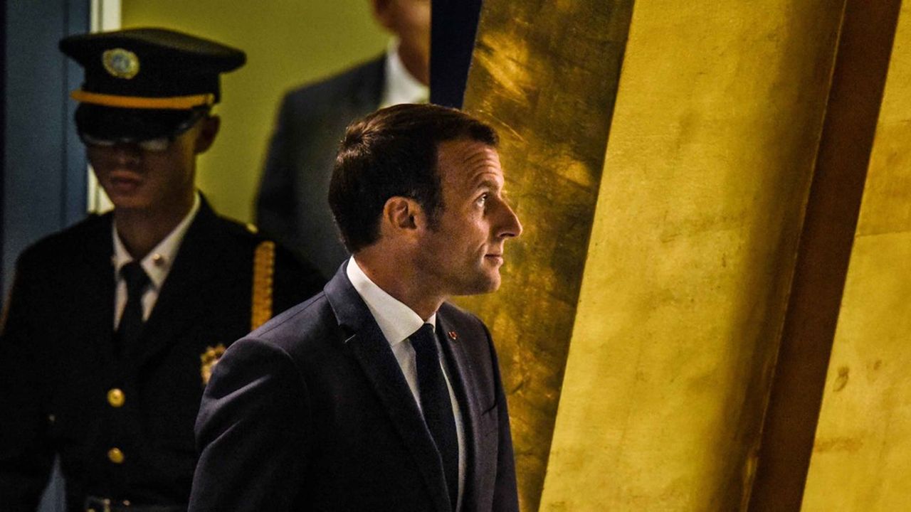 Emmanuel Macron, le 24 septembre, juste avant son discours à l'ONU. 