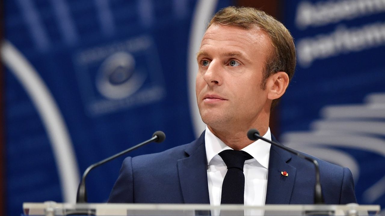 Emmanuel Macron lors de son discours devant l'Assemblée parlementaire du Conseil de l'Europe à Strasbourg.