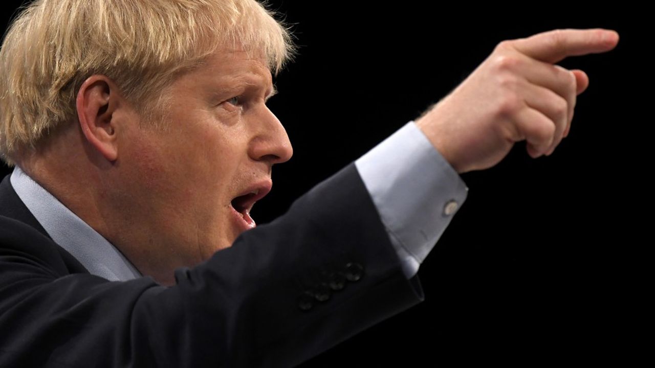 Boris Johnson lors de son discours de clôture du congrès annuel du parti conservateur, mercredi à Manchester.