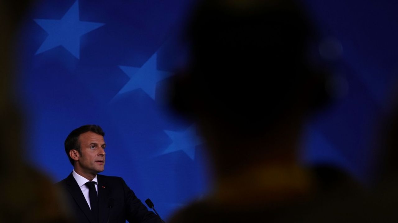 Emmanuel Macron, lors d'une conférence à Bruxelles le 21 juin 2019.