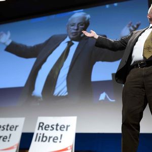 Le parti souverainiste suisse UDC de Christoph Blocher (photo) pourrait être le grand perdant de l'élection fédérale du 20 octobre.