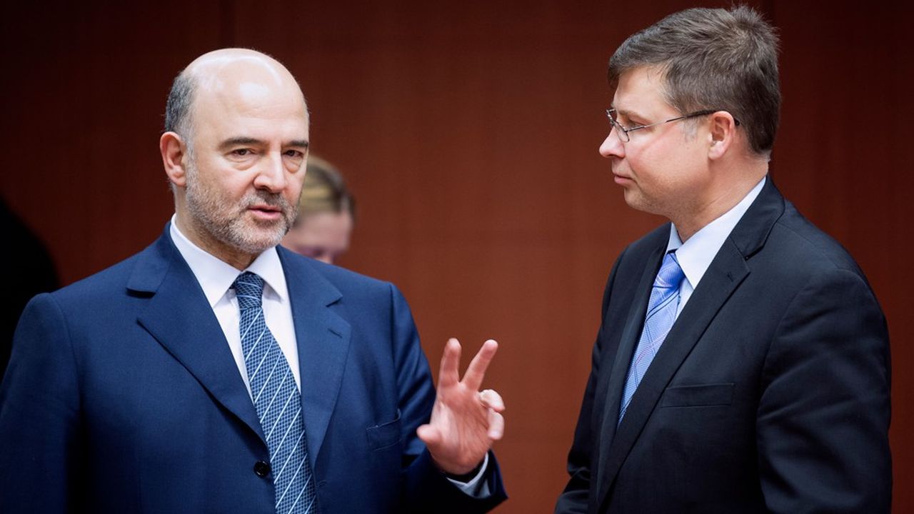 Pierre Moscovici et Valdis Dombrovskis.