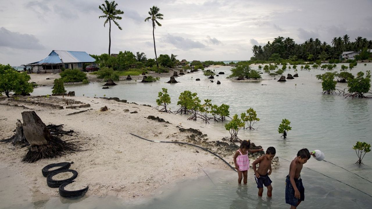 D'ici 2050, quelque 300 millions de personnes pourraient se retrouver sinistrées par la montée des eaux dans le monde , selon une étude parue mardi dans Nature Communications (photo : le Kiribati).
