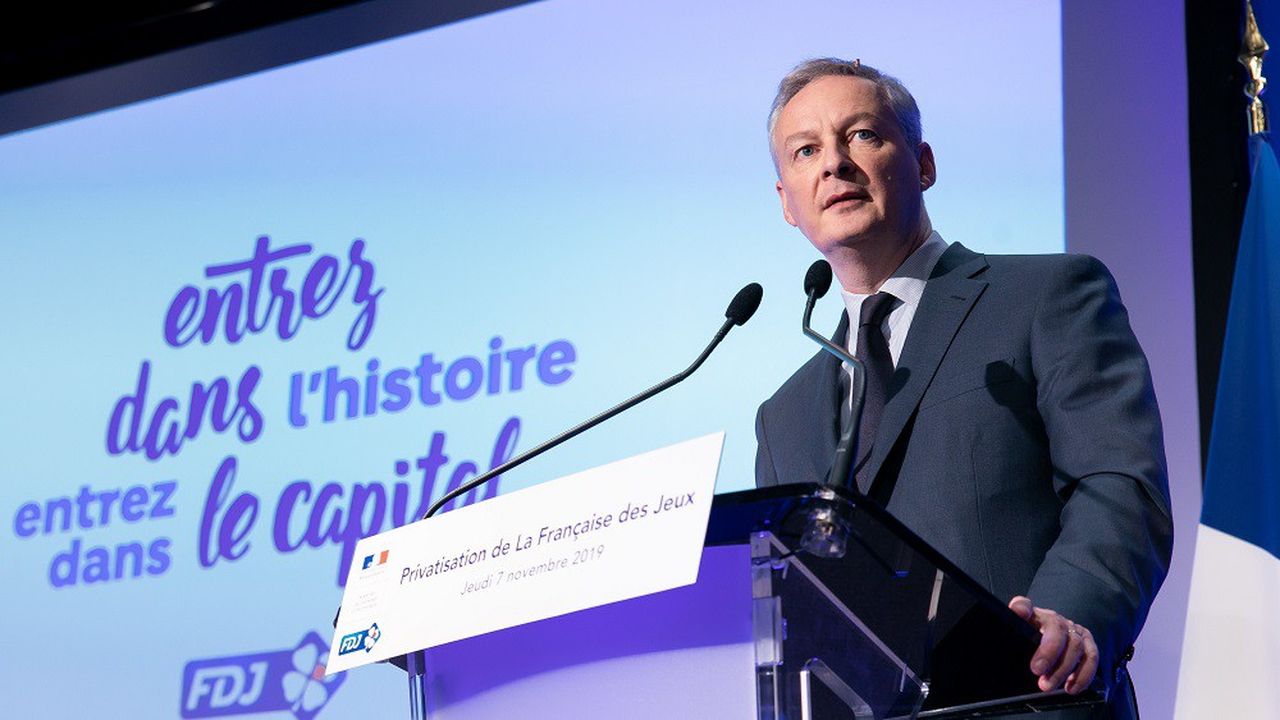 Bruno Le Maire, ministre de l'économie et des Finances à l'occasion du lancement de la privatisation de la Francaise des Jeux.