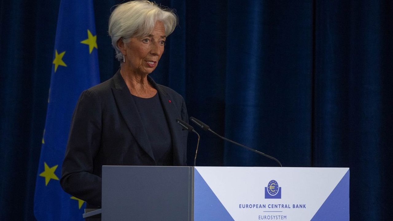 Christine Lagarde à Francfort lors de la cérémonie de départ de Mario Draghi, l'ancien président de la BCE, le 28 octobre 2019.