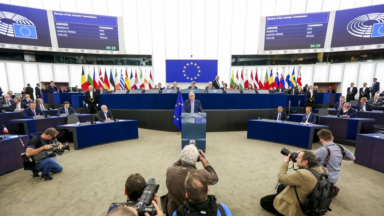 Le président de la Commission, face à la plénière du Parlement européen.