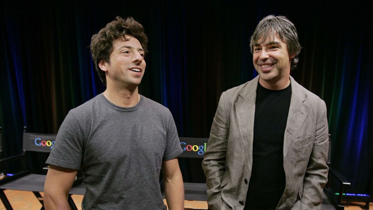 Les cofondateurs de Google, Sergey Brin (à gauche) et Larry Page (à droite), en 2008.