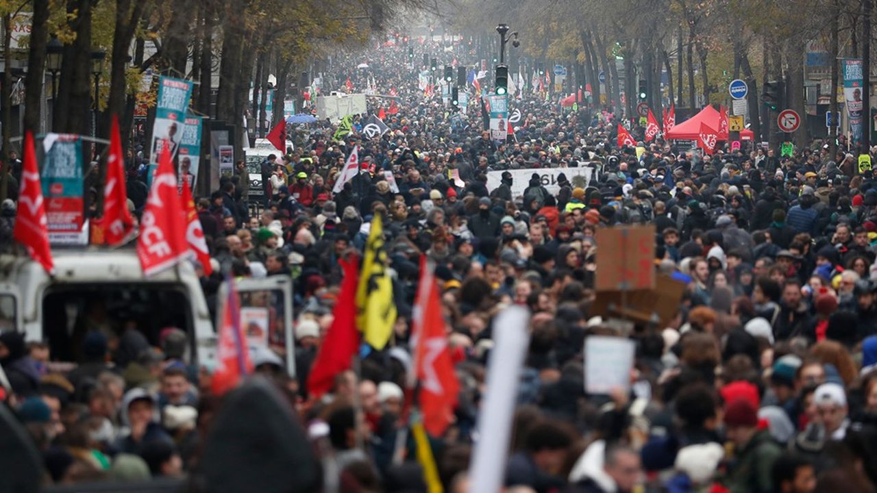 Manifestation du 5 décembre à Paris.