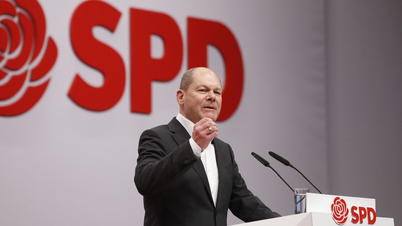Le ministre allemand des Finances et vice-chancelier, Olaf Scholz, lors du congrès du parti social démocrate, le 6 décembre dernier.