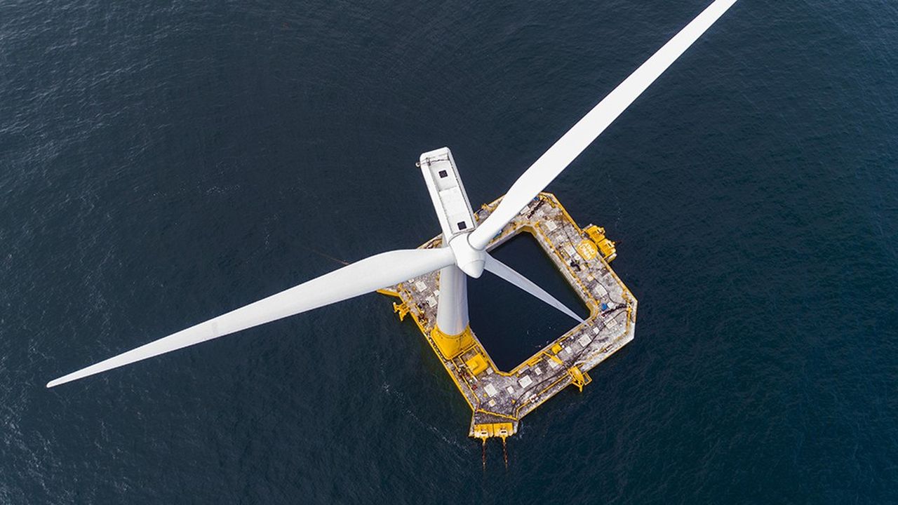L'éolienne flottante Floatgen à 22 km au large du Croisic (44), en production depuis septembre 2018.