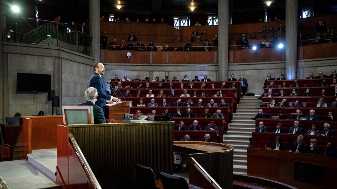 Le Premier ministre Edouard Philippe présente la réforme des retraites devant le Cese, le 11 décembre.