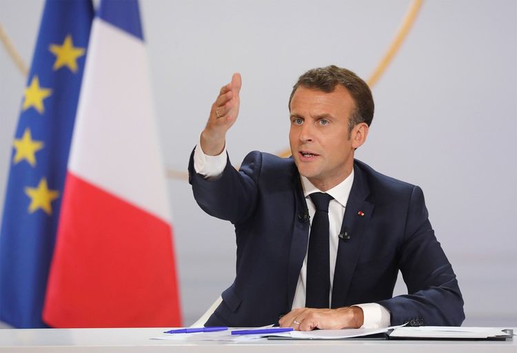 Emmanuel Macron le 25 avril lors de sa conférence de presse.