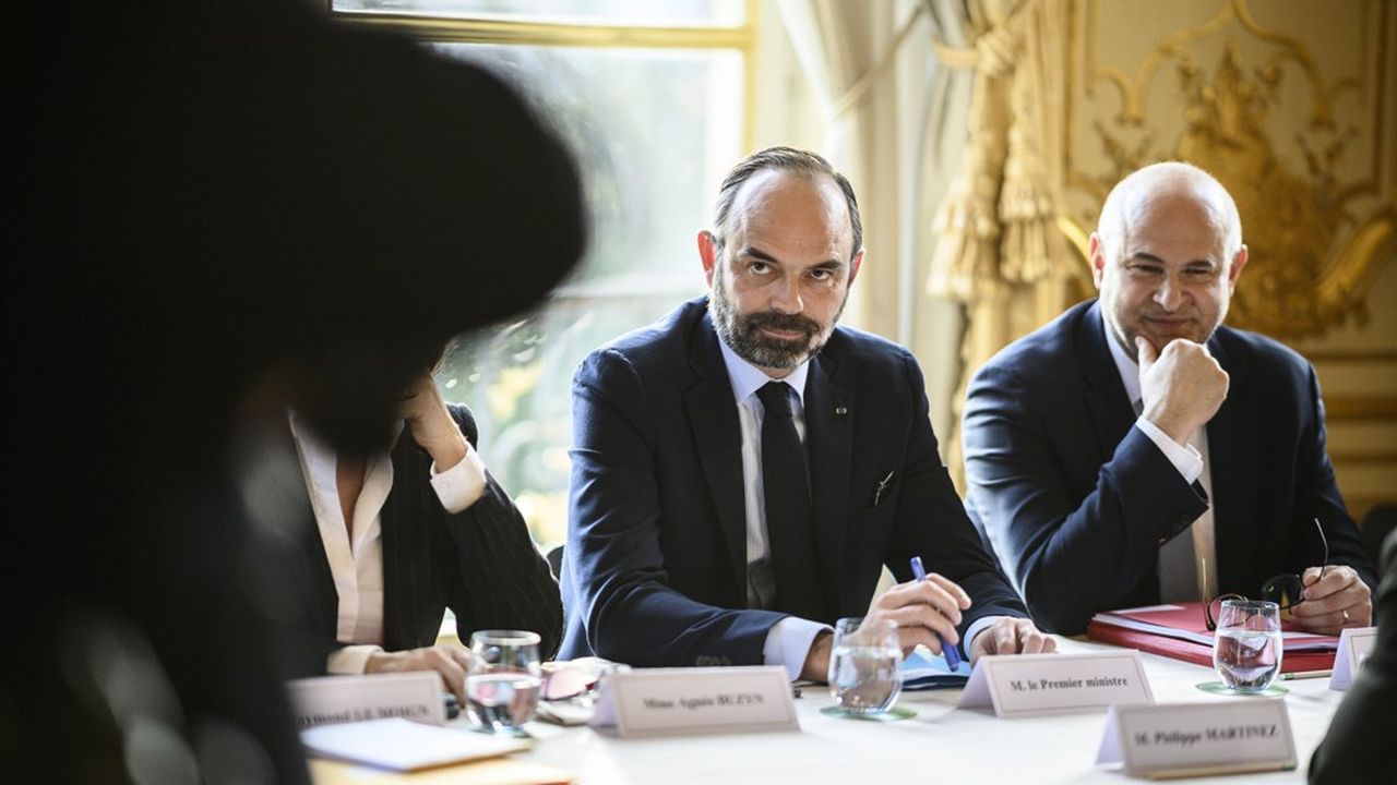 Edouard Philippe, Premier ministre, et Laurent Pietraszewski, secrétaire d'Etat aux Retraites.