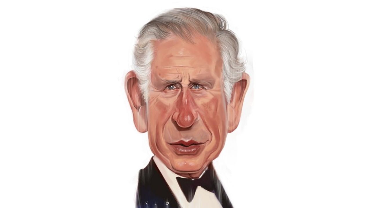 Prince Charles caricature par ïoO, pour Les Echos