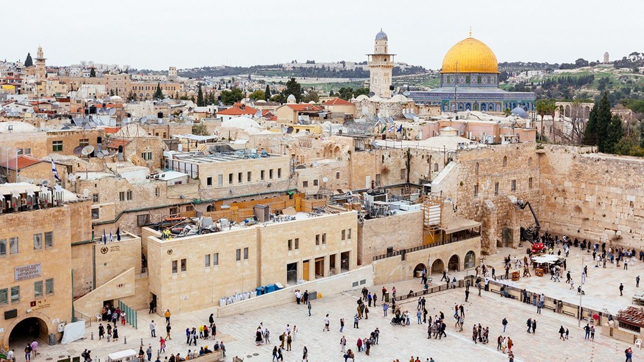 Vue sur le Mur des Lamentations à Jérusalem