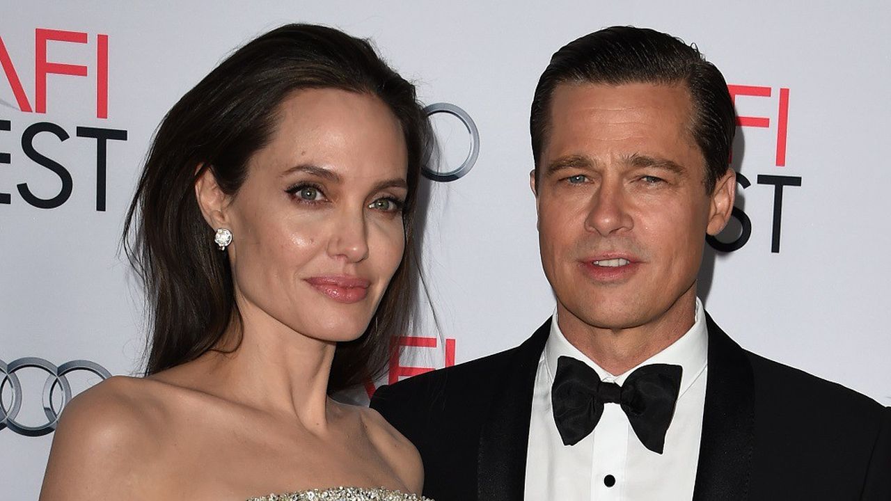 L'ex-couple d'acteurs Angelina Jolie et Brad Pitt, en Californie en 2015.