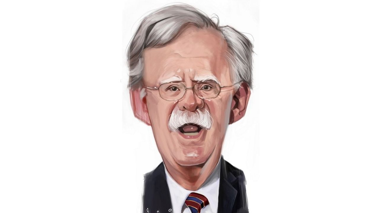 John Bolton, caricature par ïoO, pour « Les Echos »