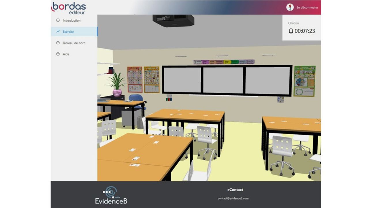 L'interface d'un module numérique de géométrie dédié aux enfants en classe de CE1 chez Bordas.