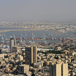 Le port de Haifa en Israël