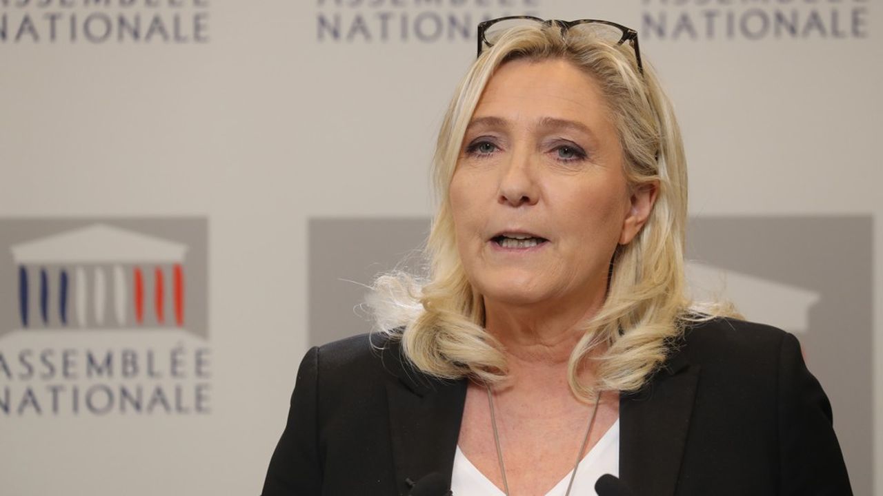 Marine Le Pen à l'Assemblée, ce mardi.