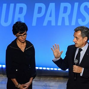 Rachida Dati et Nicolas Sarkozy lundi soir, salle Gaveau.