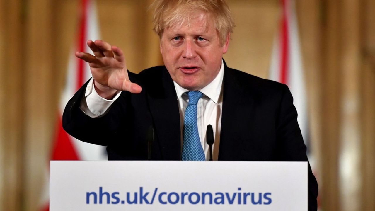 Boris Johnson à l'occasion de ses conférences de presse quotidiennes depuis Downing Street. Elle a été animée ce vendredi par son bras droit, le ministre Michael Gove.