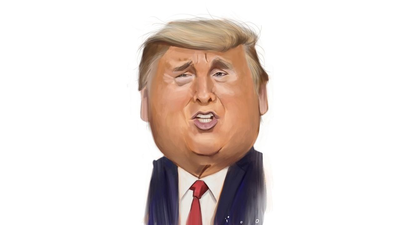 Donald Trump,caricature par ïoO, pour Les Echos