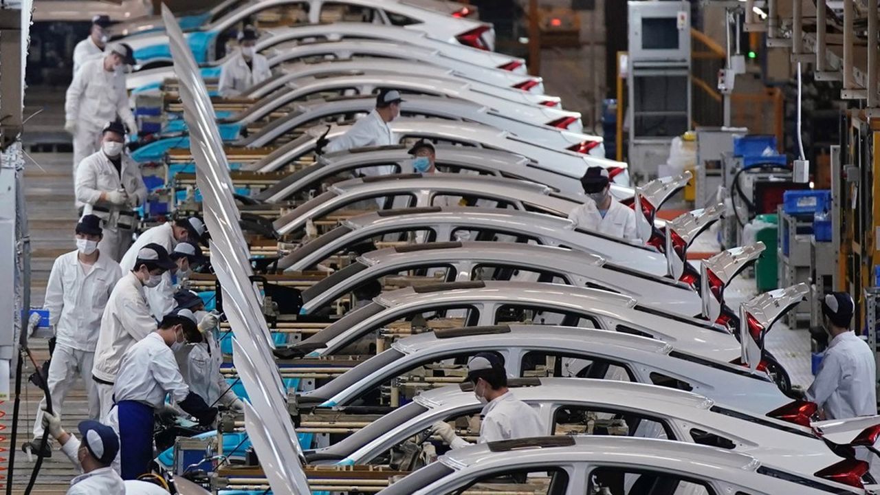 Le déconfinement de Wuhan permet aux lignes de production (notre photo: la joint venture entre Honda et Dongfeng) installées dans le Hubei de remonter en puissance.
