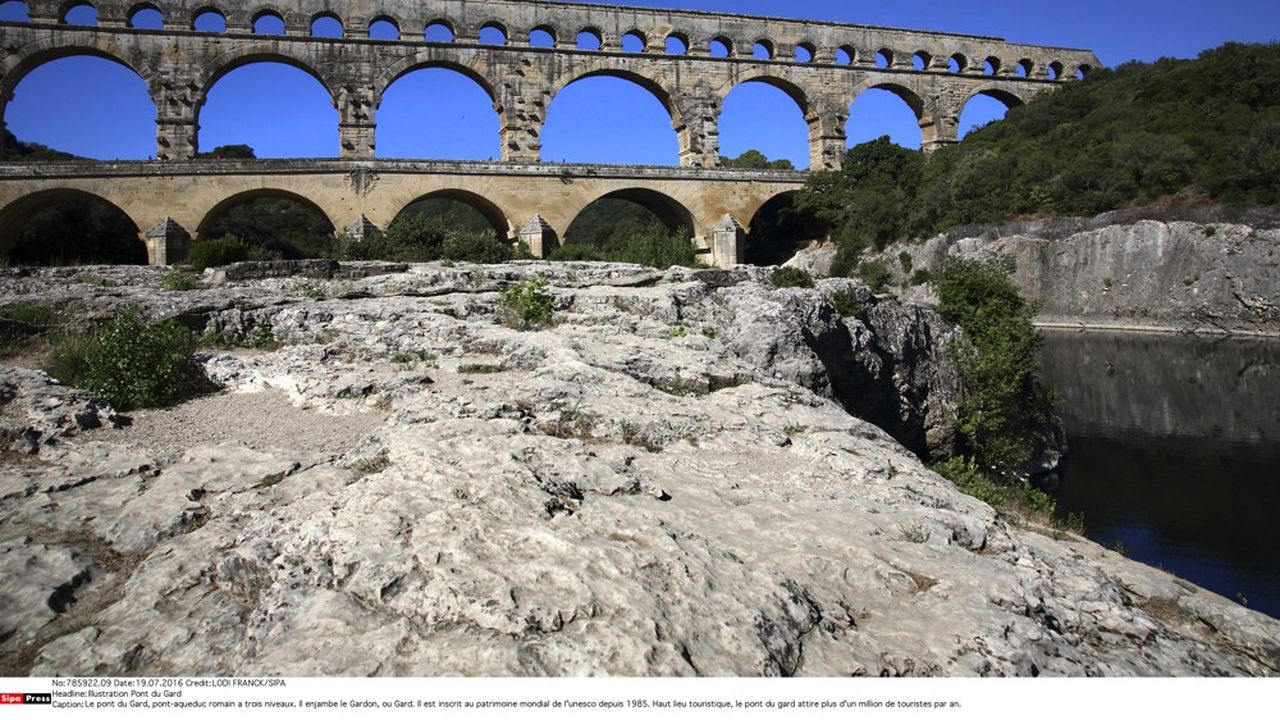 Le pont du Gard est inscrit au patrimoine mondial de l'Unesco depuis 1985.