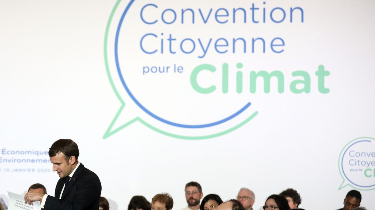 Le président de la République s'est rendu en janvier à la Convention citoyenne pour le climat pour échanger avec ses 150 membres.