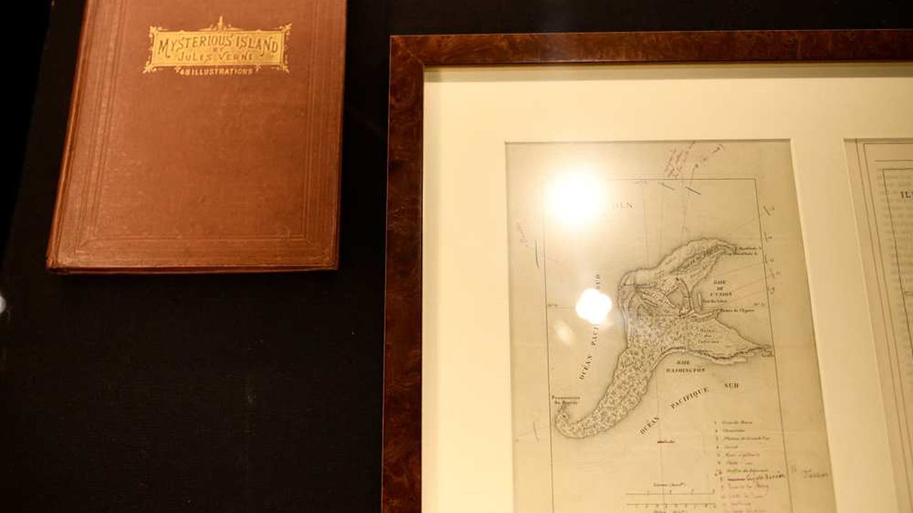 La carte de « L’Île mystérieuse » de Jules Verne aux enchères