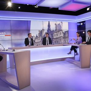 Les trois postulantes à la mairie de Paris pendant le débat mardi.
