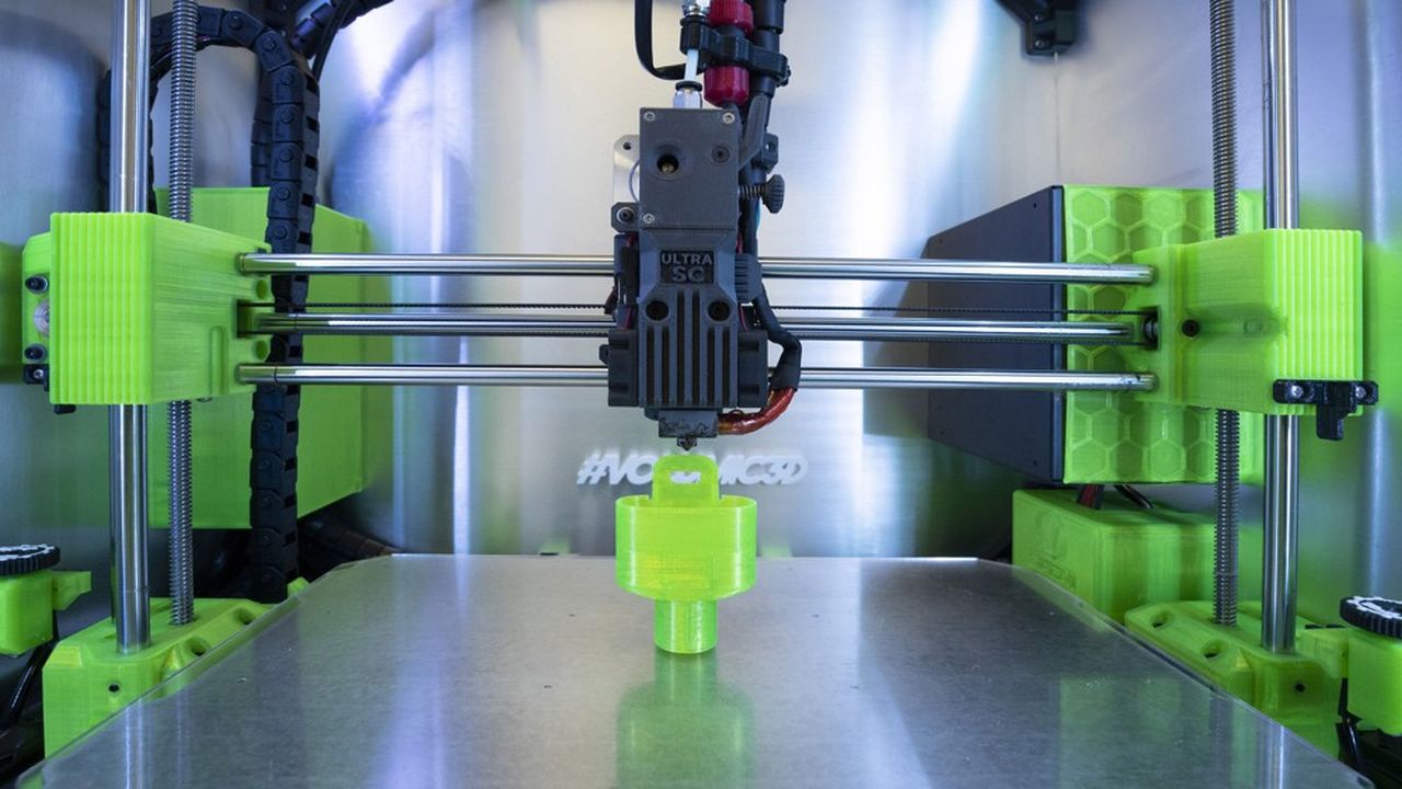 Une imprimante 3D dans une entreprise niçoise (Alpes-Maritimes).