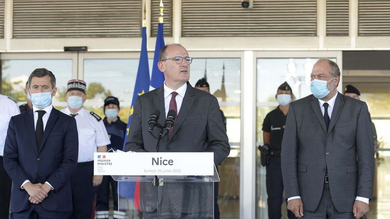 Jean Castex était en déplacement à Nice, accompagné de Gérald Darmanin et Eric Dupond-Moretti.