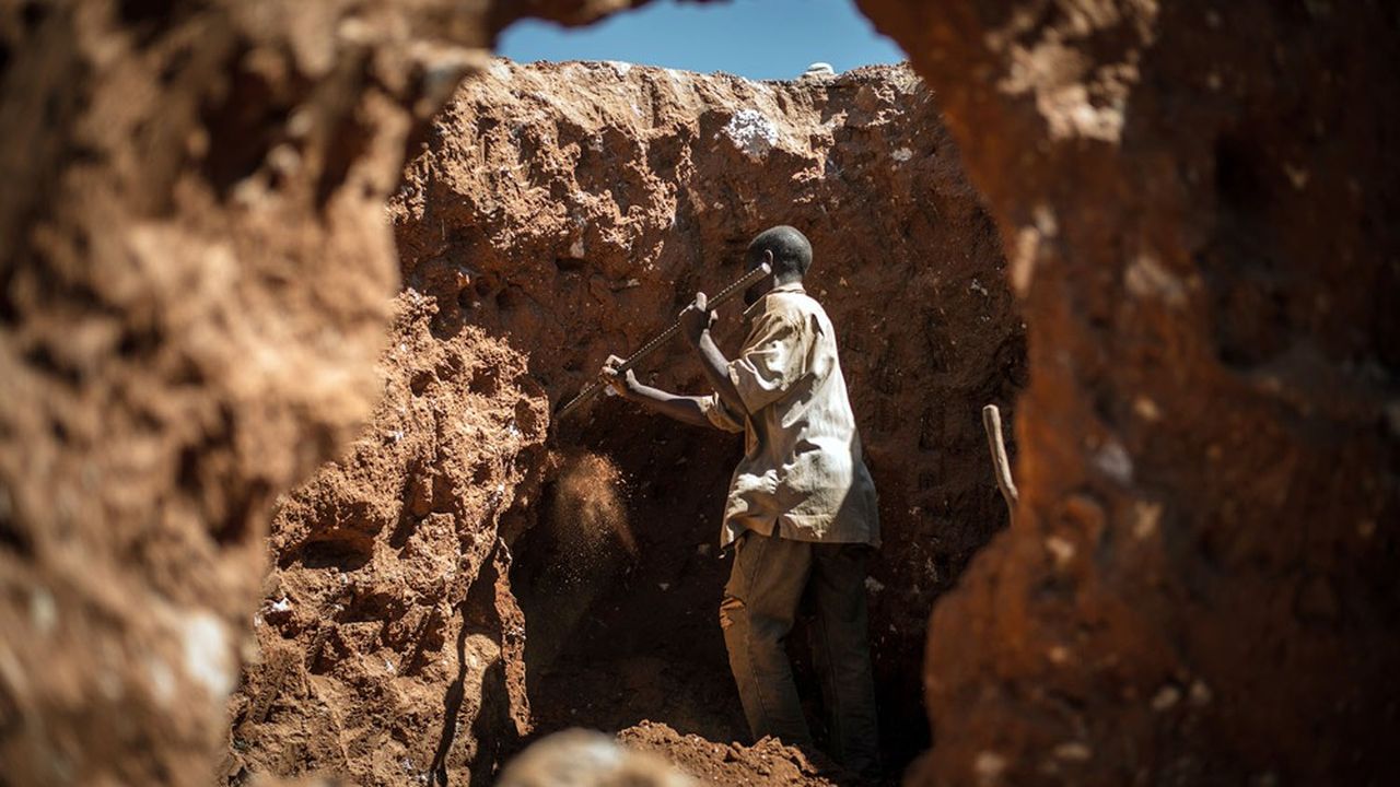 Une mine informelle de cobalt entre Lubumbashi et Kolwezi en République démocratique du Congo.