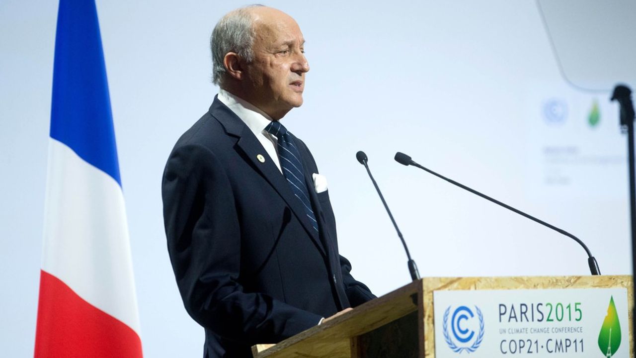 Laurent Fabius, alors ministre des Affaires étrangères, à la COP21 le 30 novembre 2017.