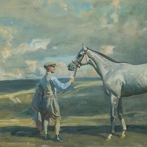 Portrait du cheval Mahmoud IV, de sir Alfred James Munnings, estimé 200.000 à 300.000 euros.