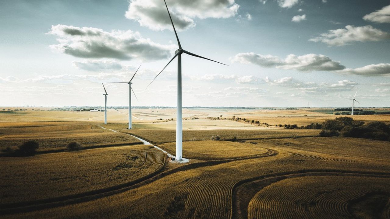 Eoliennes dans le Nebraska. Les énergies renouvelables représentent 17 % de la production d'électricité aux Etats-Unis.