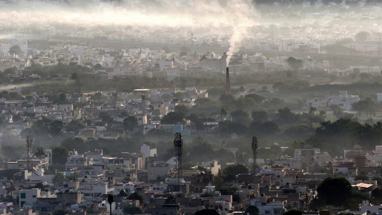 Pollution dans le ciel d'Ajmer, en Inde, début novembre 2020.