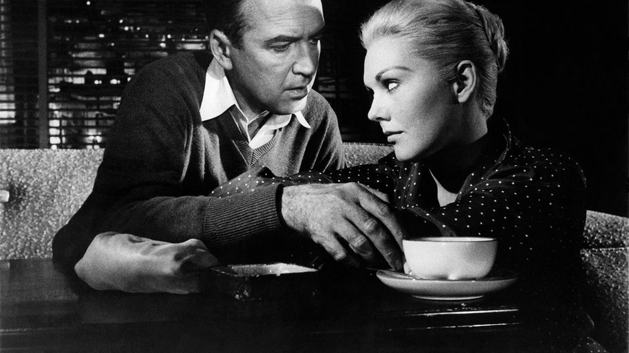 « Vertigo » d'Alfred Hitchcock (1958), avec James Stewart et Kim Novak, figure dans le « top des listes » de LaCinetek.