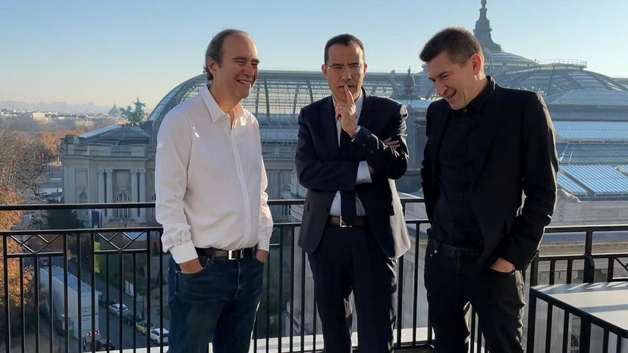 Quatre ans après la création de Mediawan, Xavier Niel (à g.) et Matthieu Pigasse (à d.) ont annoncé dimanche soir le lancement d'un deuxième SPAC, cette fois-ci avec Moez-Alexandre Zouari (au centre).