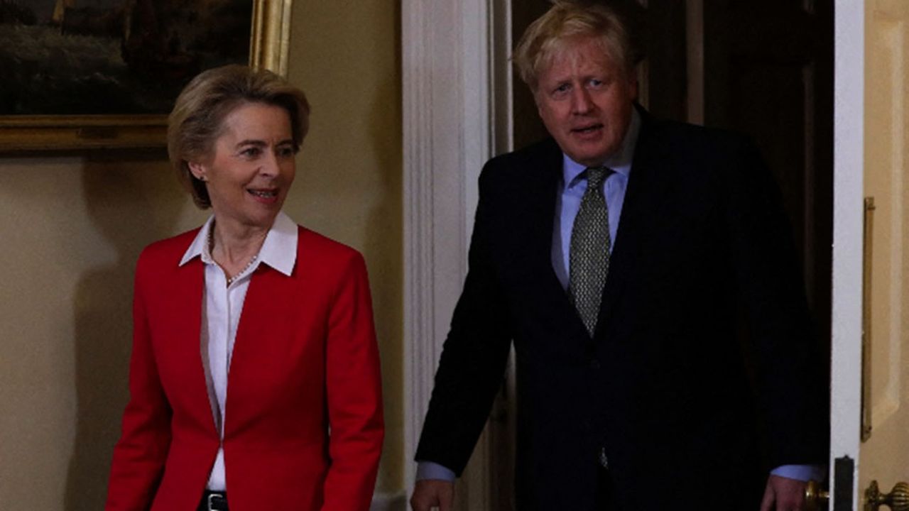 Ursula von der Leyen et Boris Johnson à Downing Street, en janvier dernier. 