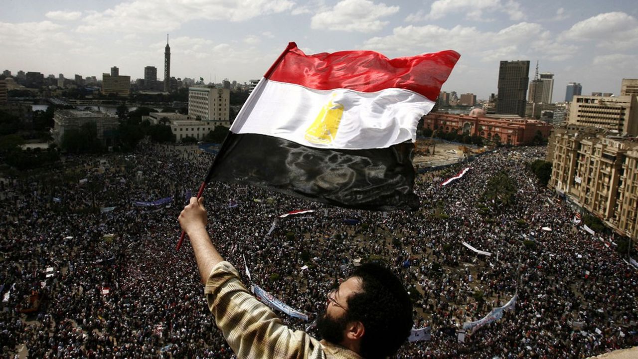 Un manifestant égyptien, le 8 avril 2011, place Tahrir, au Caire.