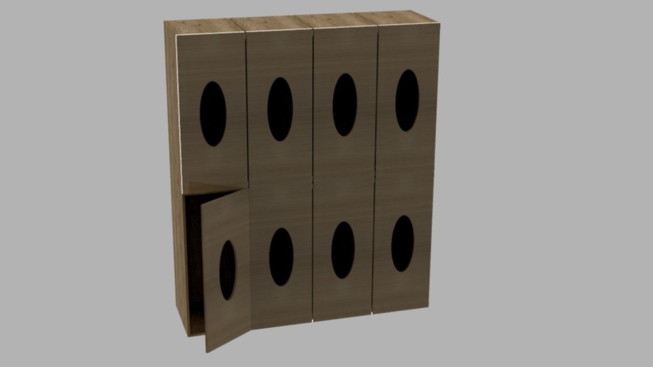 Célérifère propose des box en bois français fabriqués localement en circuit court pour y ranger verticalement ses trottinettes électriques.