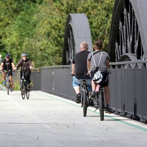 Le projet d'autoroute pour vélos le plus avancé d'Allemagne traverse la Ruhr, ici sur le pont de Mülheim.