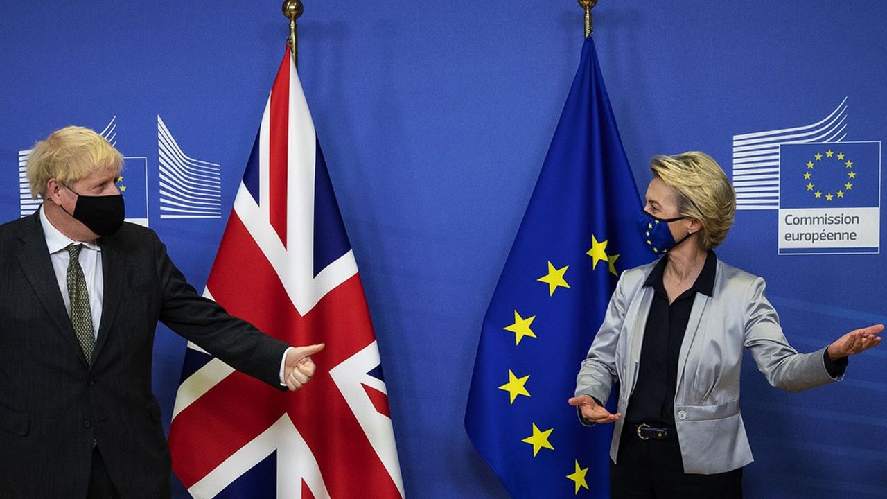 Le Premier ministre britannique Boris Johnson et la présidente de la Commission européenne Ursula von der Leyen.