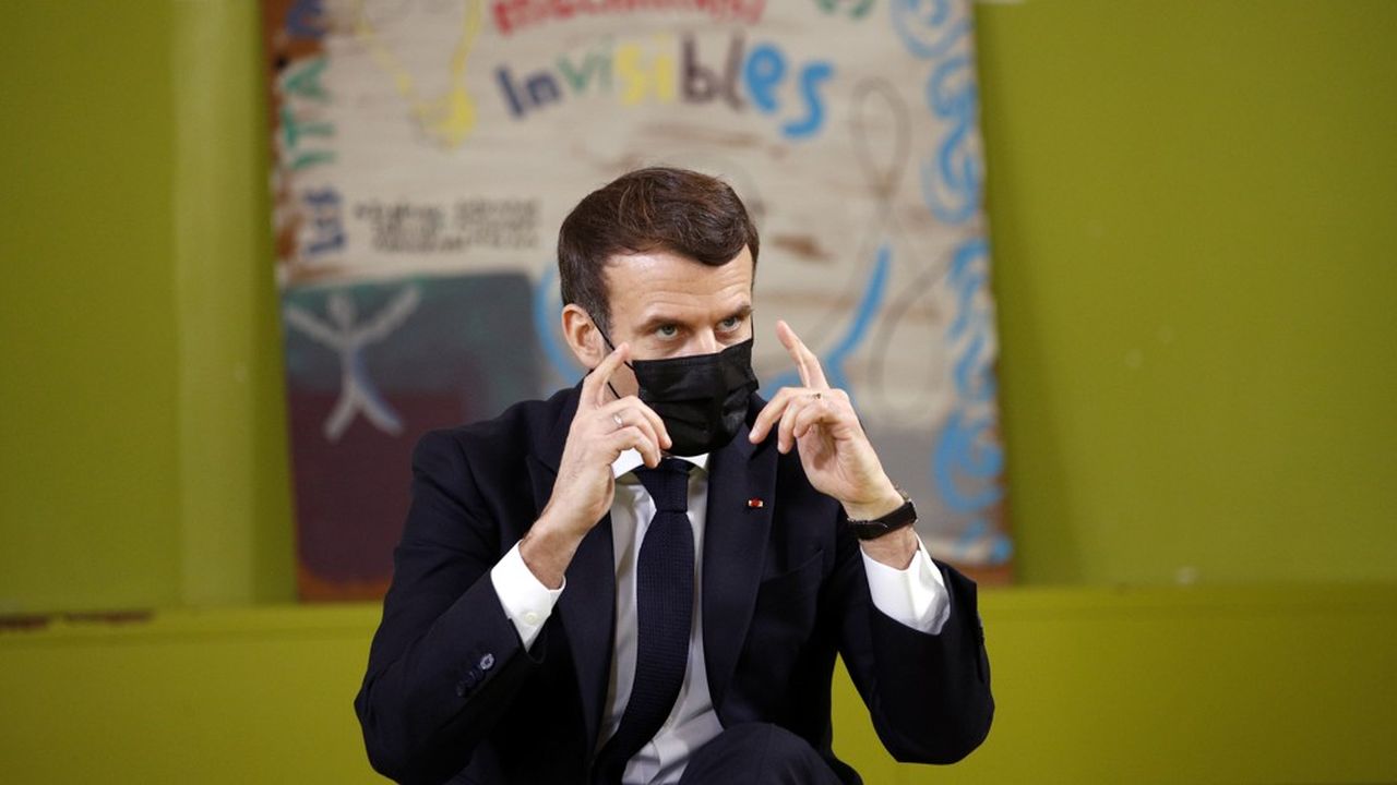 Emmanuel Macron, ce jeudi lors de sa rencontre avec des étudiants sur le campus de Paris Saclay.