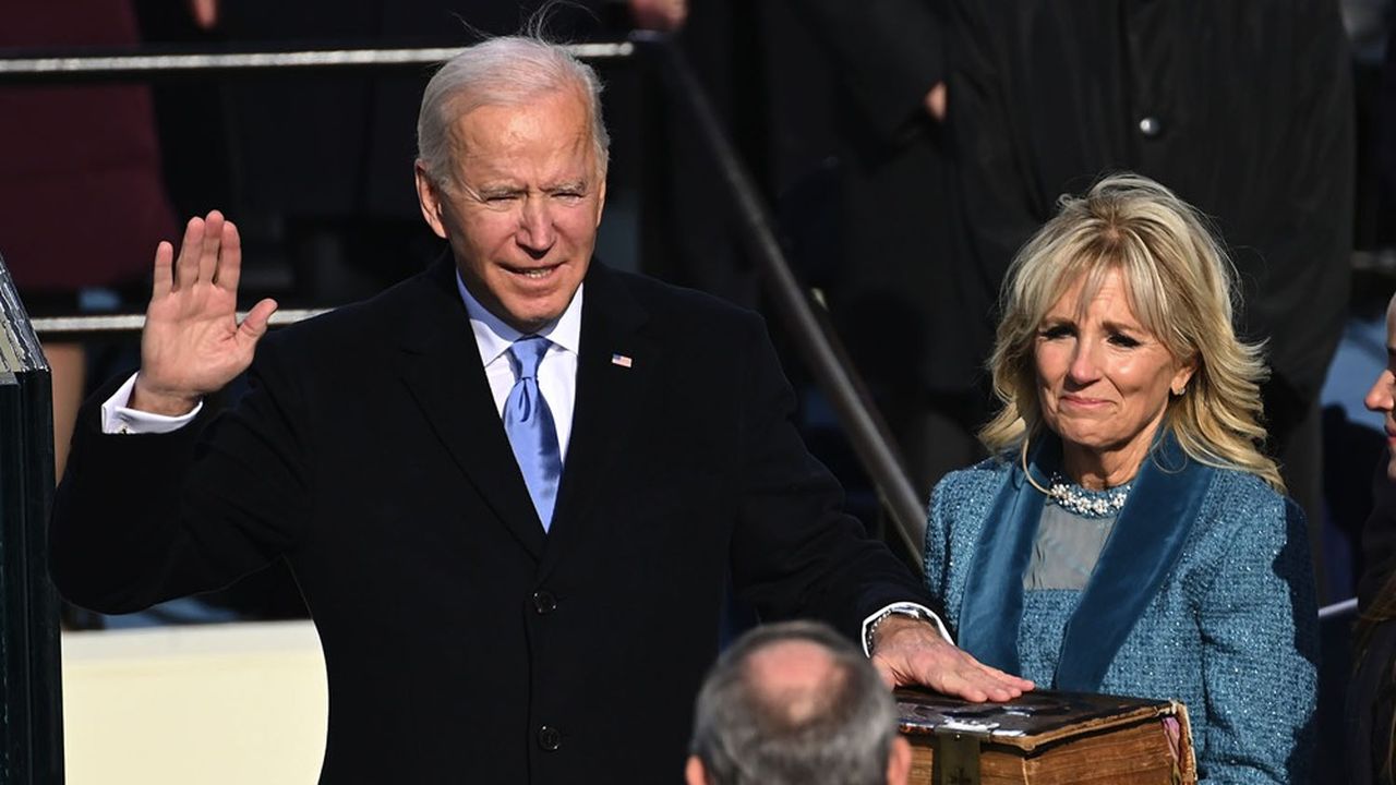 Joe Biden lors de sa prestation de serment, le 21 janvier 2021.