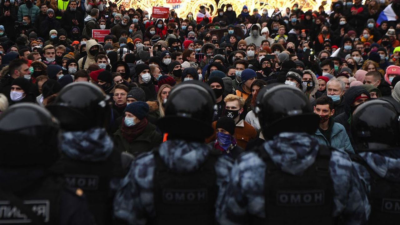 A Moscou, le 23 janvier, une manifestation à l'appel de l'opposant russe Alexei Navalny.