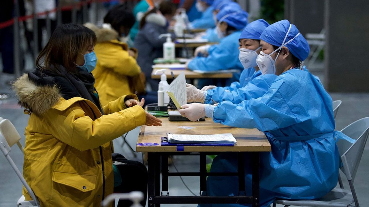 Centre de vaccination à Pékin, 15 janvier 2021.